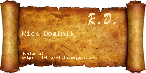 Rick Dominik névjegykártya
